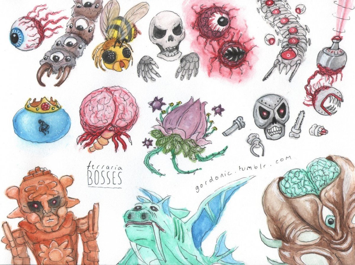 Террария арты боссов