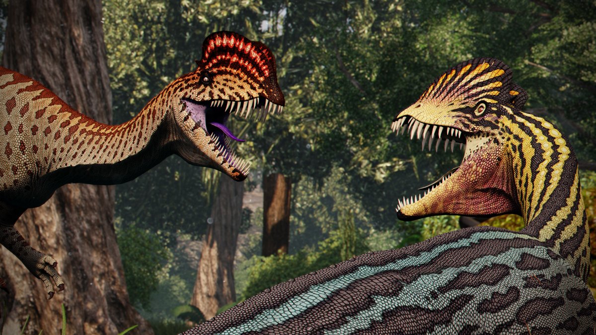 Дилофозавр парк Юрского периода арт