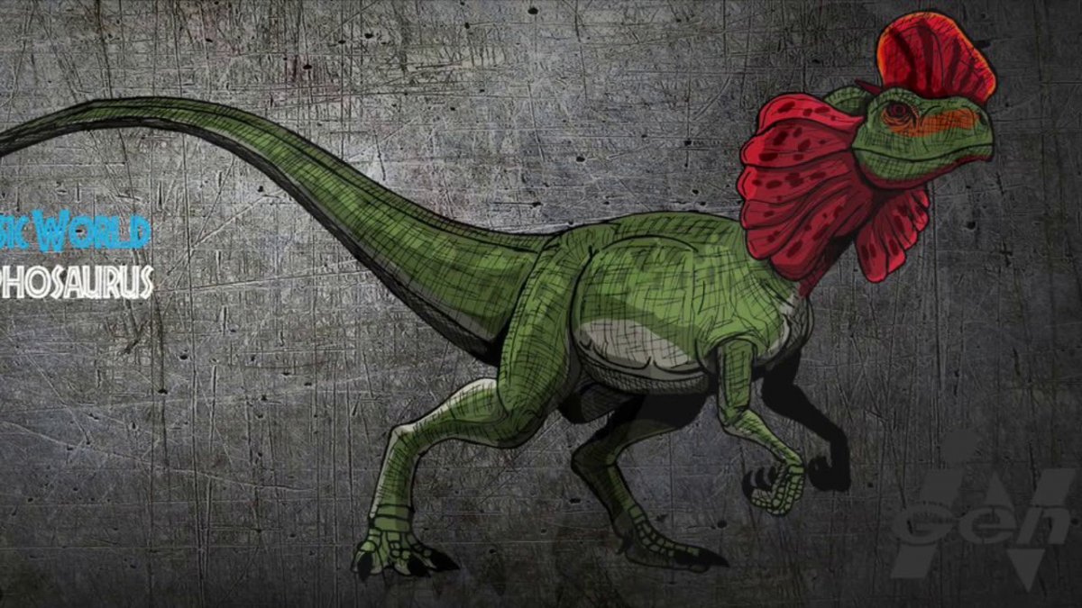 Дилофозавр парк Юрского периода арт