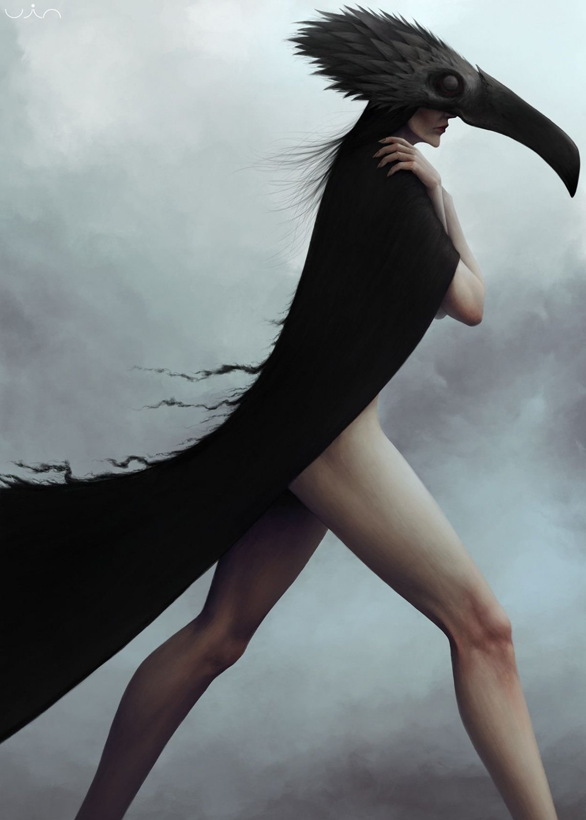 Женщина ворон