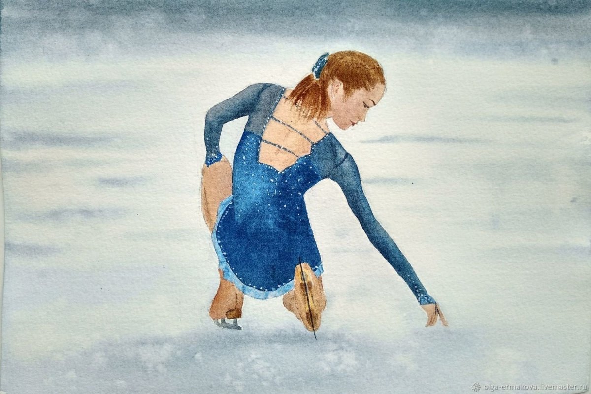 Юлия Липницкая в синем платье