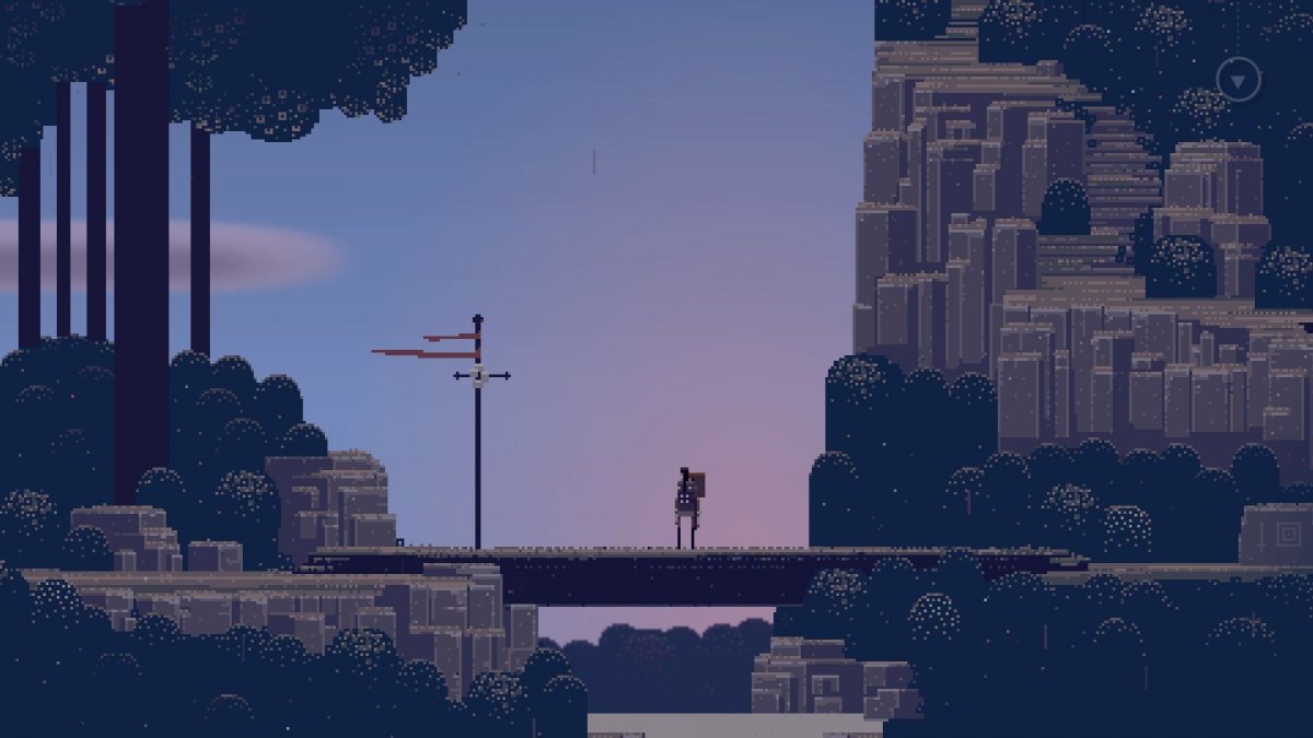 Пейзаж с людьми в стиле пиксель арт