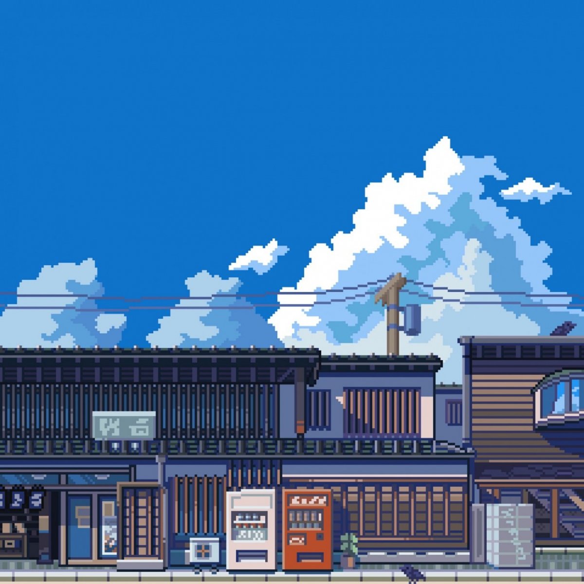 Пиксельный город арт