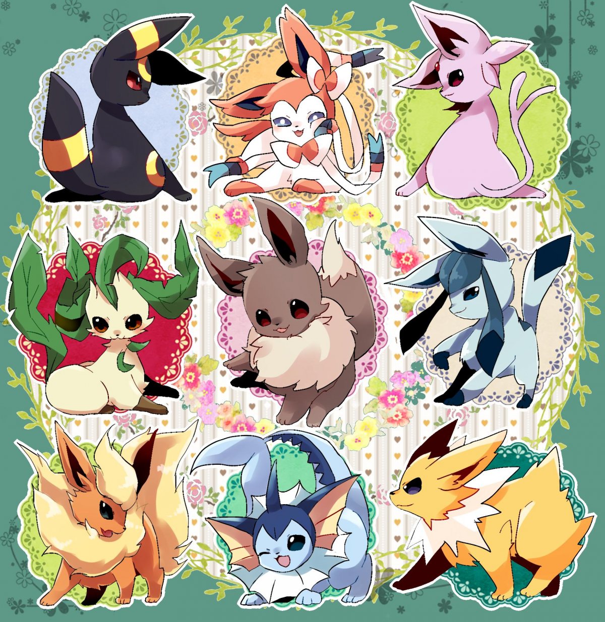 Покемон иви эволюции арт