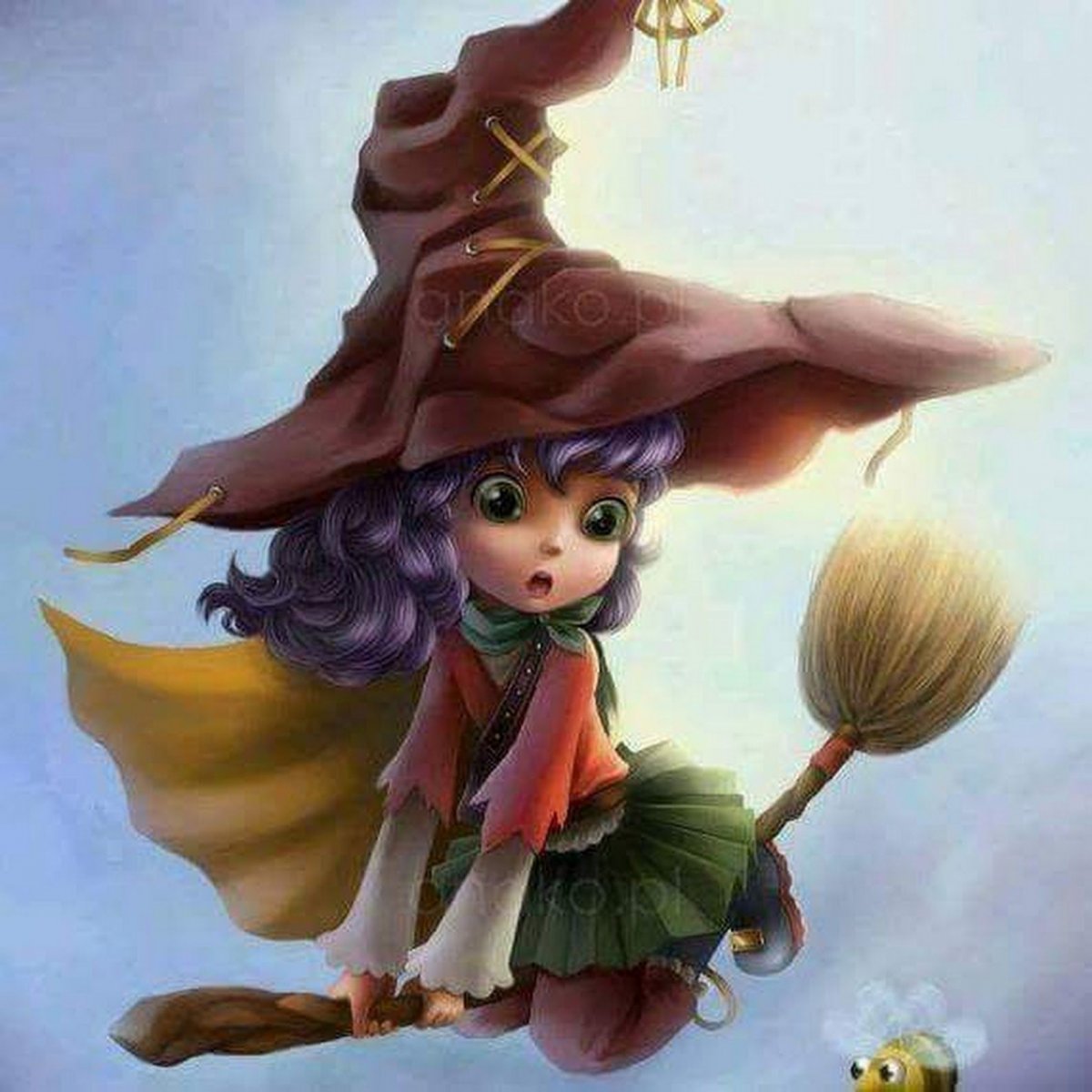 Ведьмочка на метле