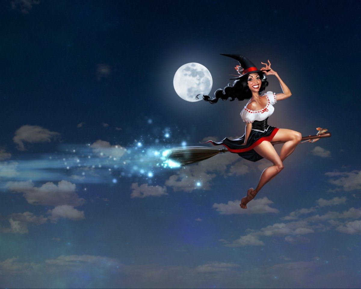 Ведьмочка на метле