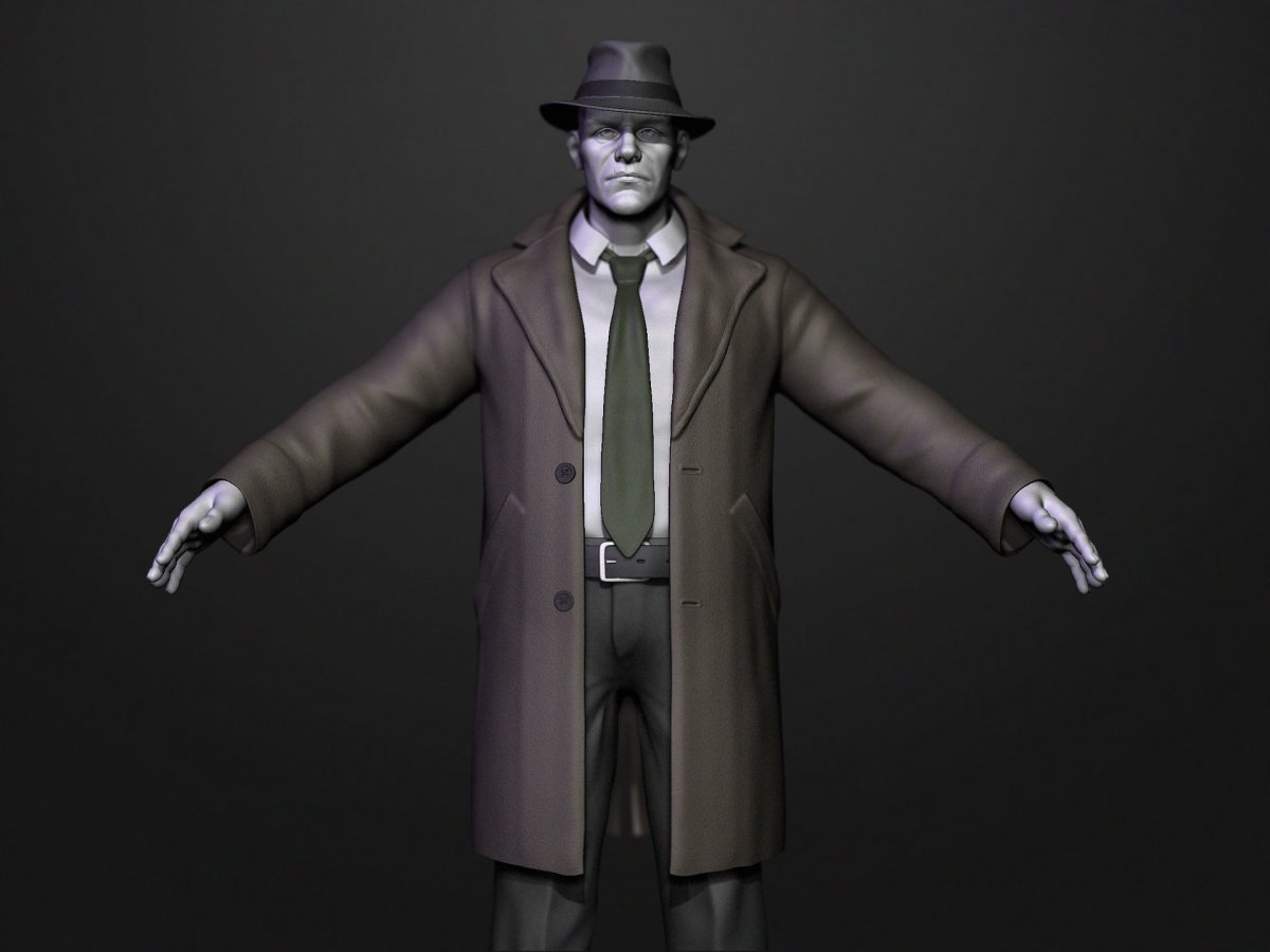 Пальто с поднятым воротником