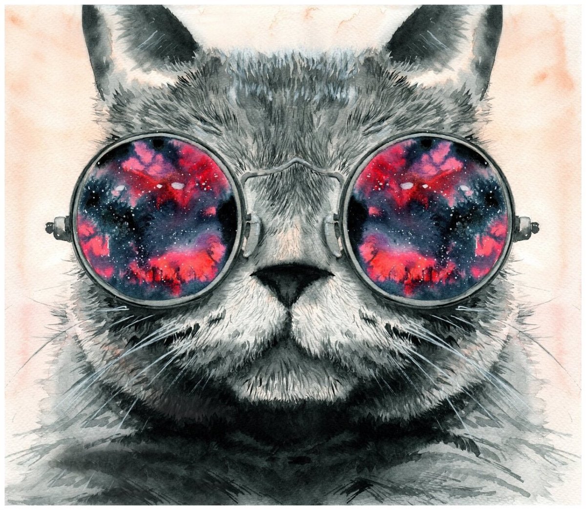 Кот в очках арт