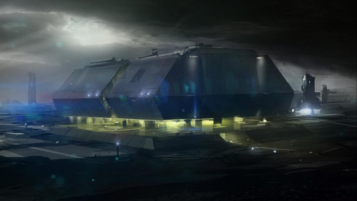Космическая база Sci Fi концепт