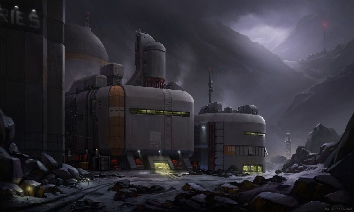 Космическая база Sci Fi концепт