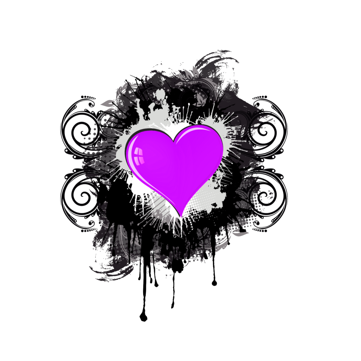 Красивые черные сердечки