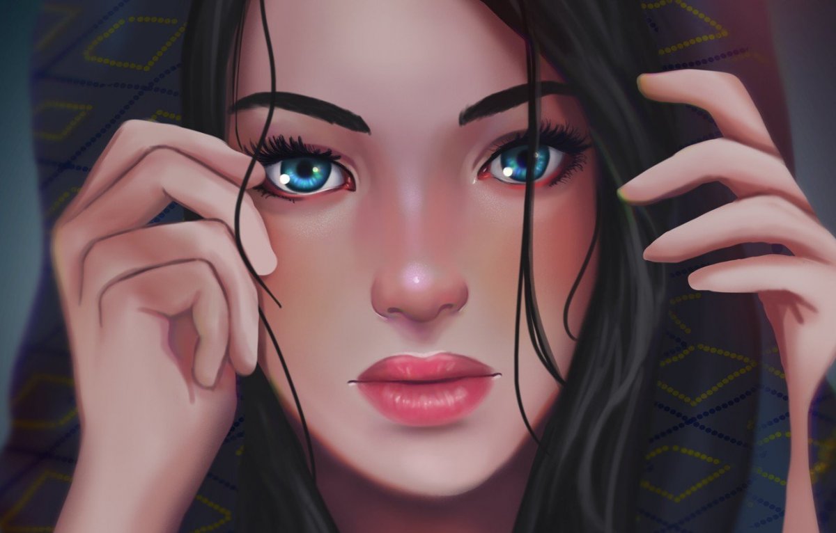 Лицо девушки арт