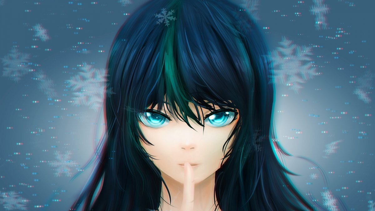 Аниме девушка с голубыми глазами