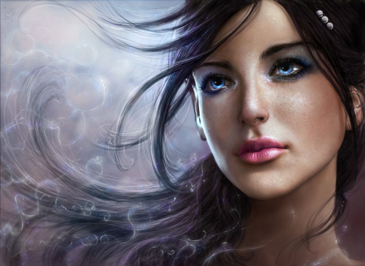 Женское лицо фэнтези