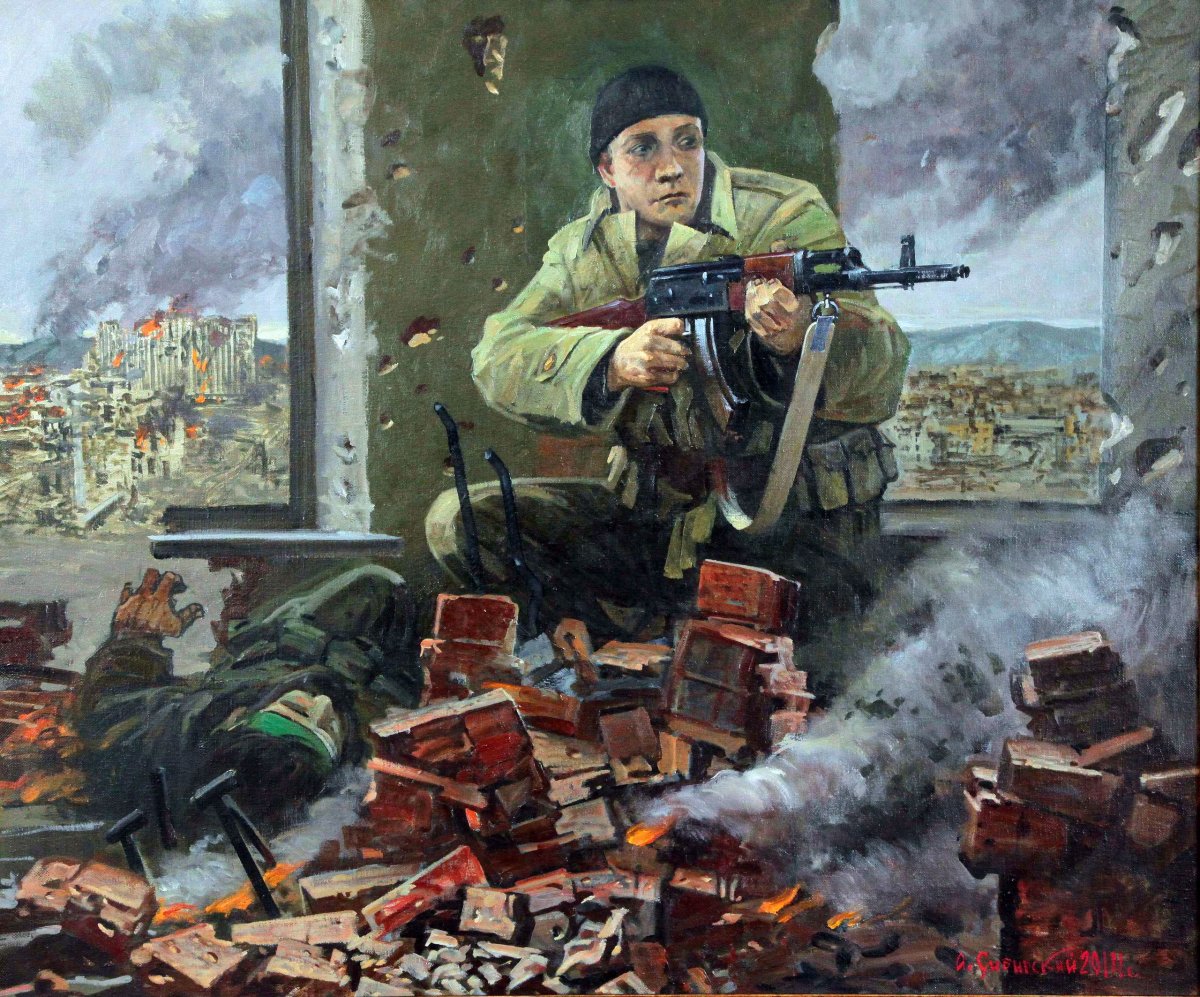 Афганистан, бой в ущелье. Художник Андрей Куцаченко