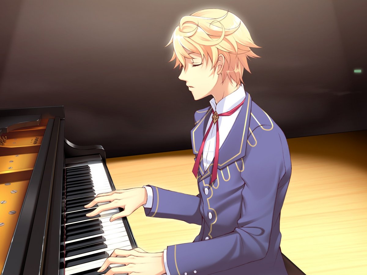 Аниме парень пианист