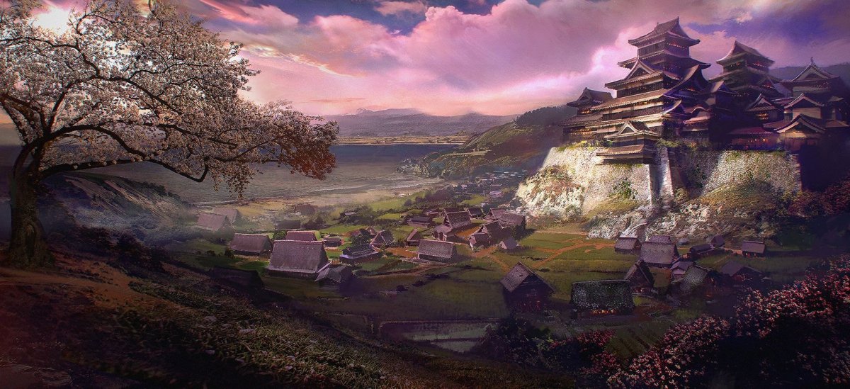 Деревня феодальной Японии