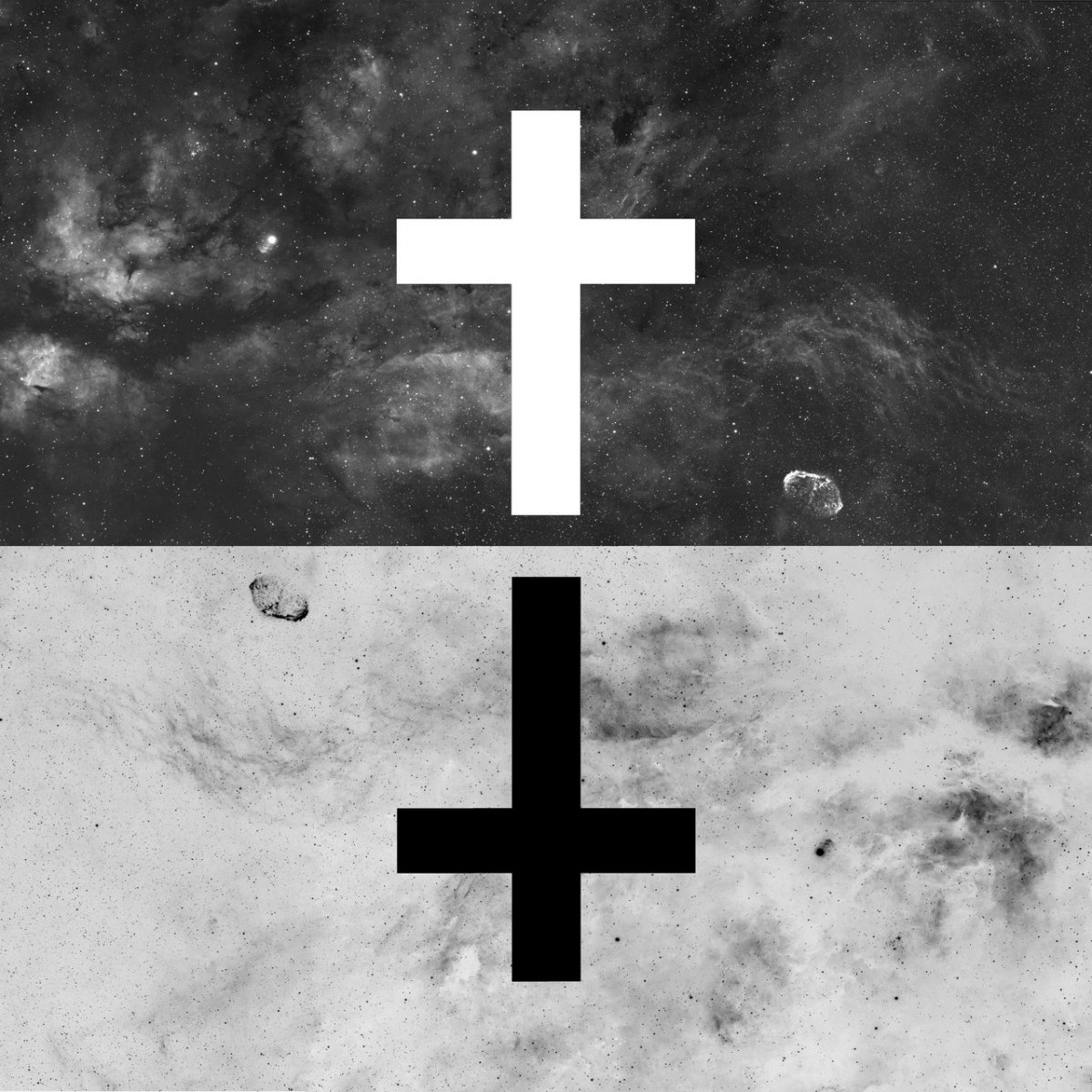 Перевёрнутый белый крест