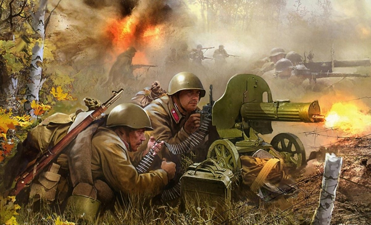 Солдат РККА В буденовке арт