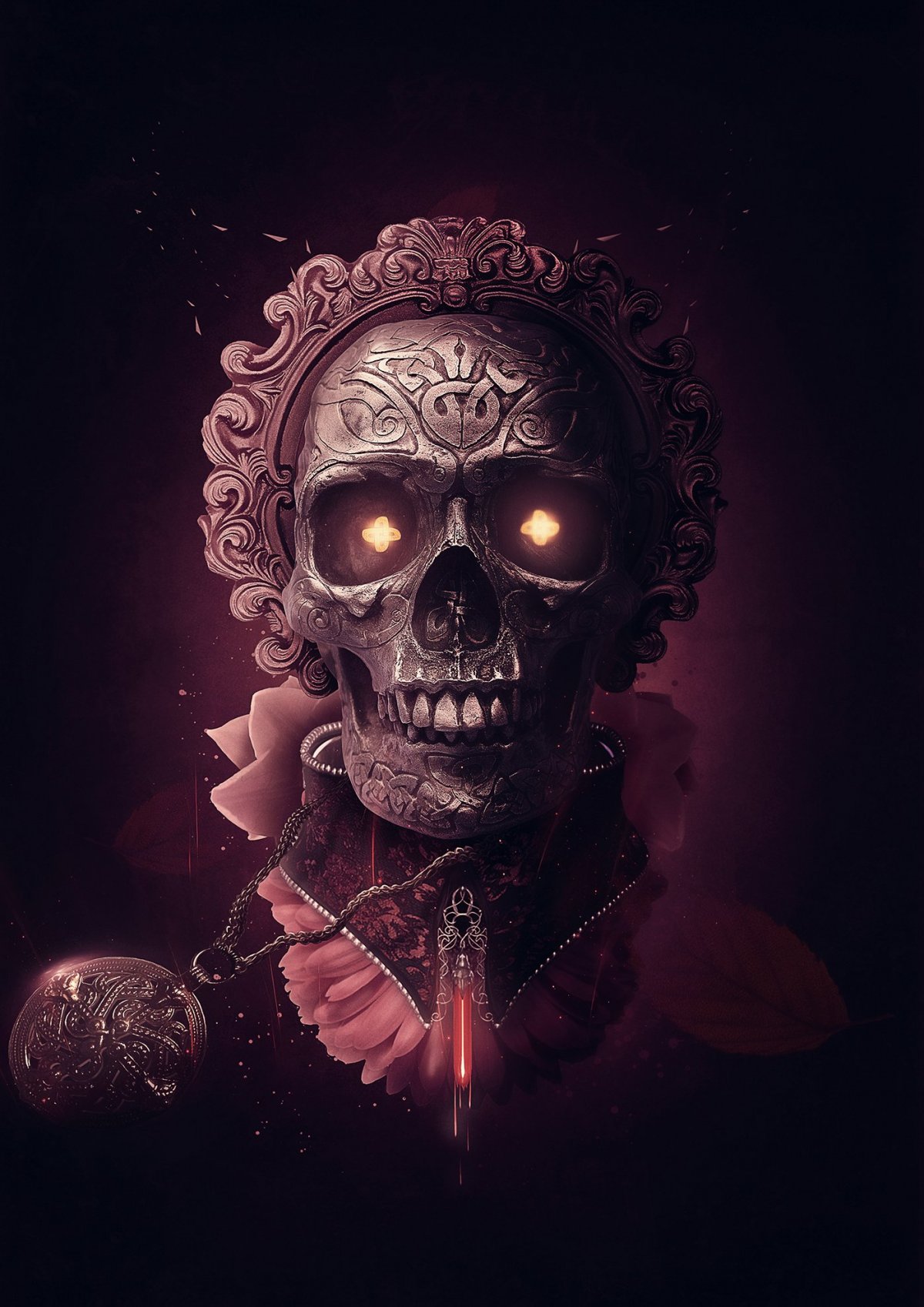 Скелет пьет кофе