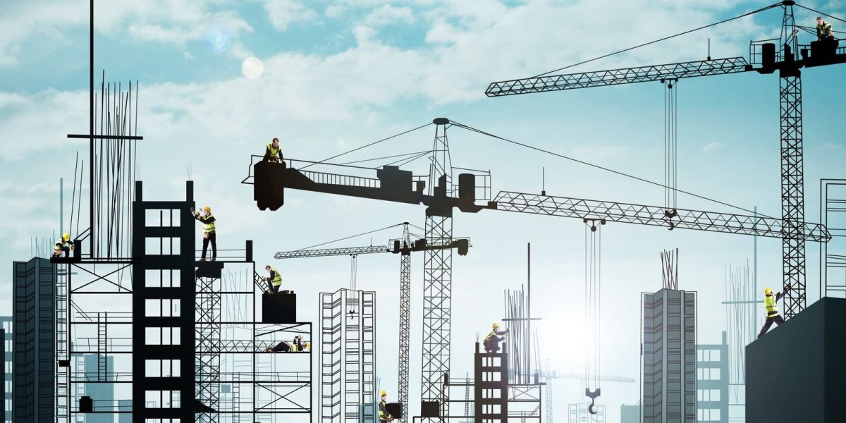 Строительный кран и дом