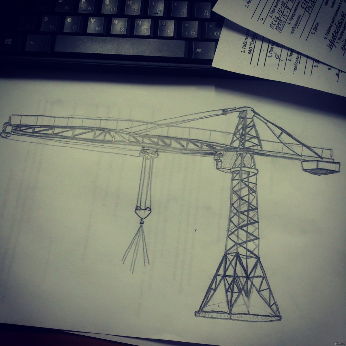 Рисование подъемный кран