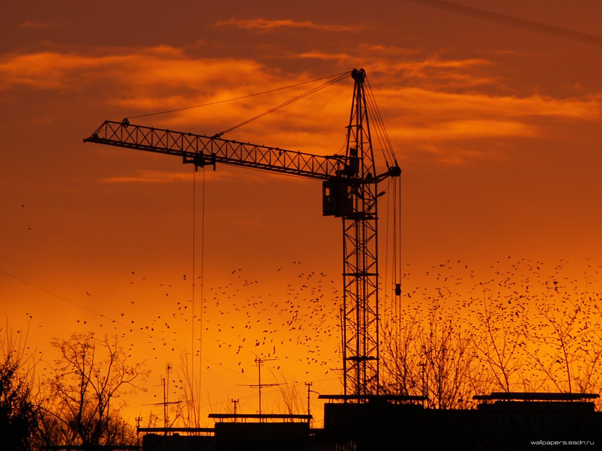 Красивый строительный кран