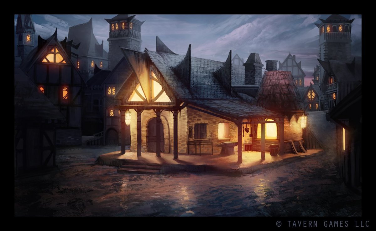 Таверна в средневековом городе