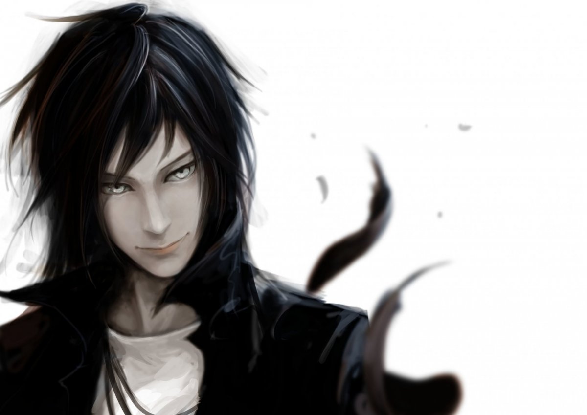 Парень с черными волосами арт