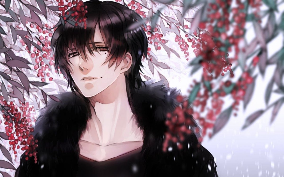 Арты парней с черными волосами