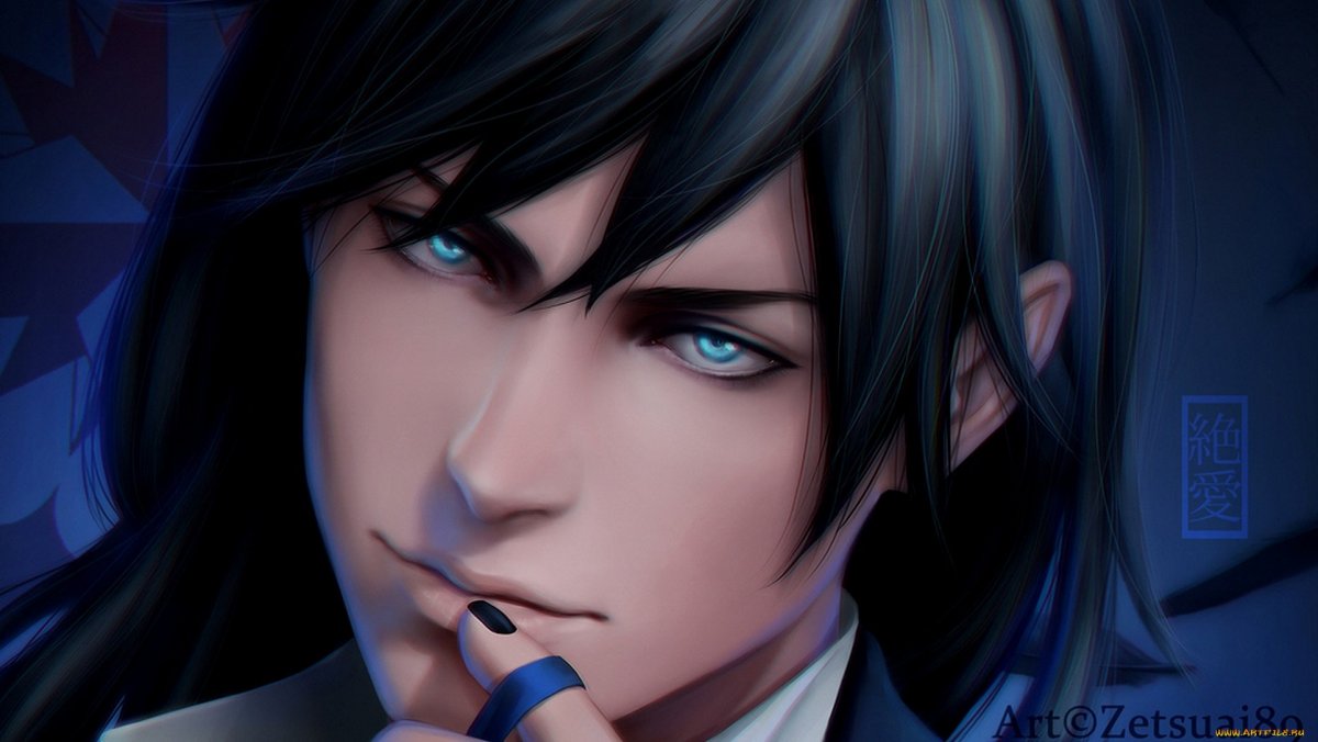 Черноволосые с голубыми глазами