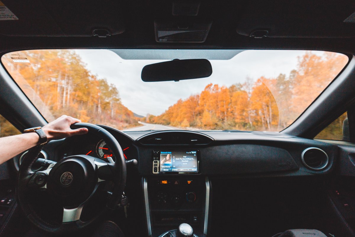 Мужчина за рулем вид сзади