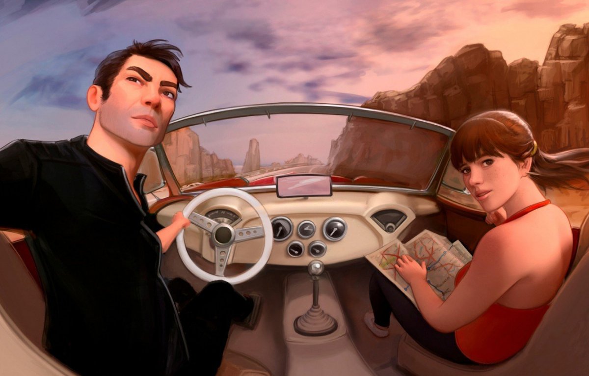 Девушка за рулем арт