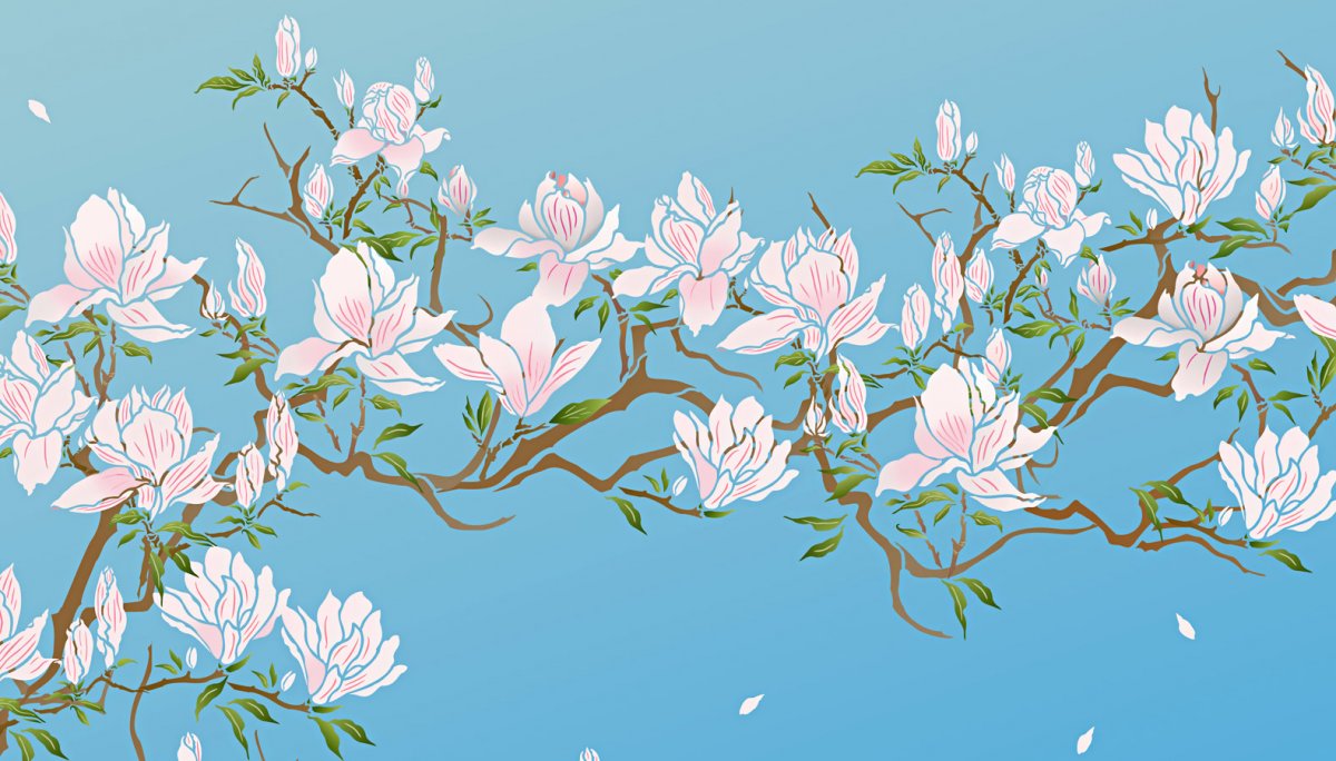Магнолия дерево вектор