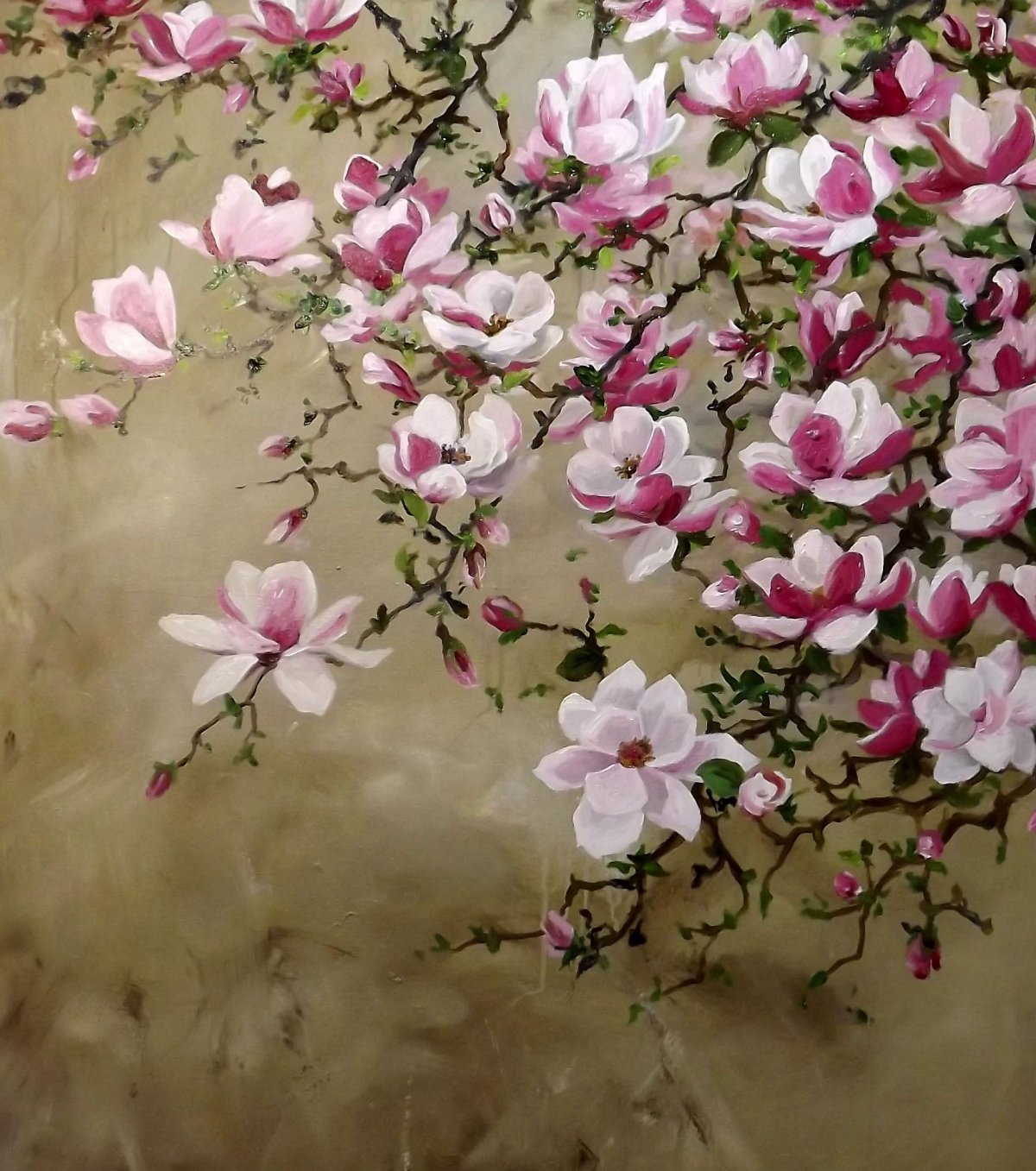 Китай Цветущая Магнолия живопись