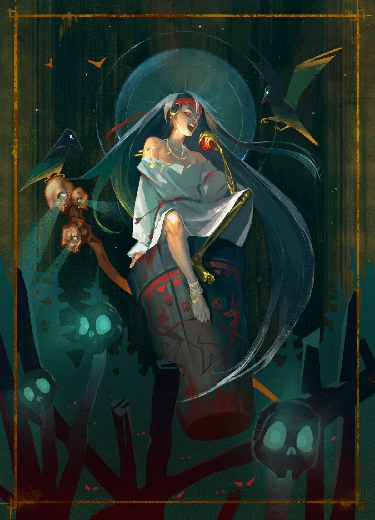 Баба Яга фэнтези арт