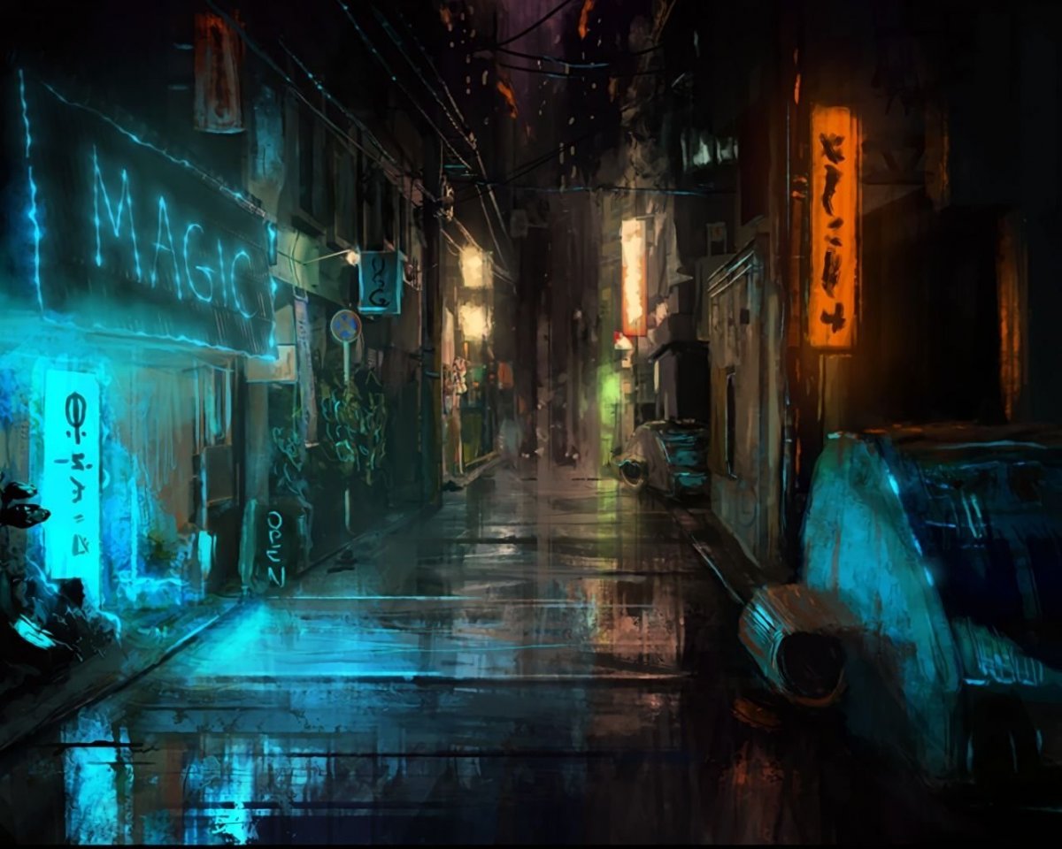 Темный переулок Cyberpunk 2077