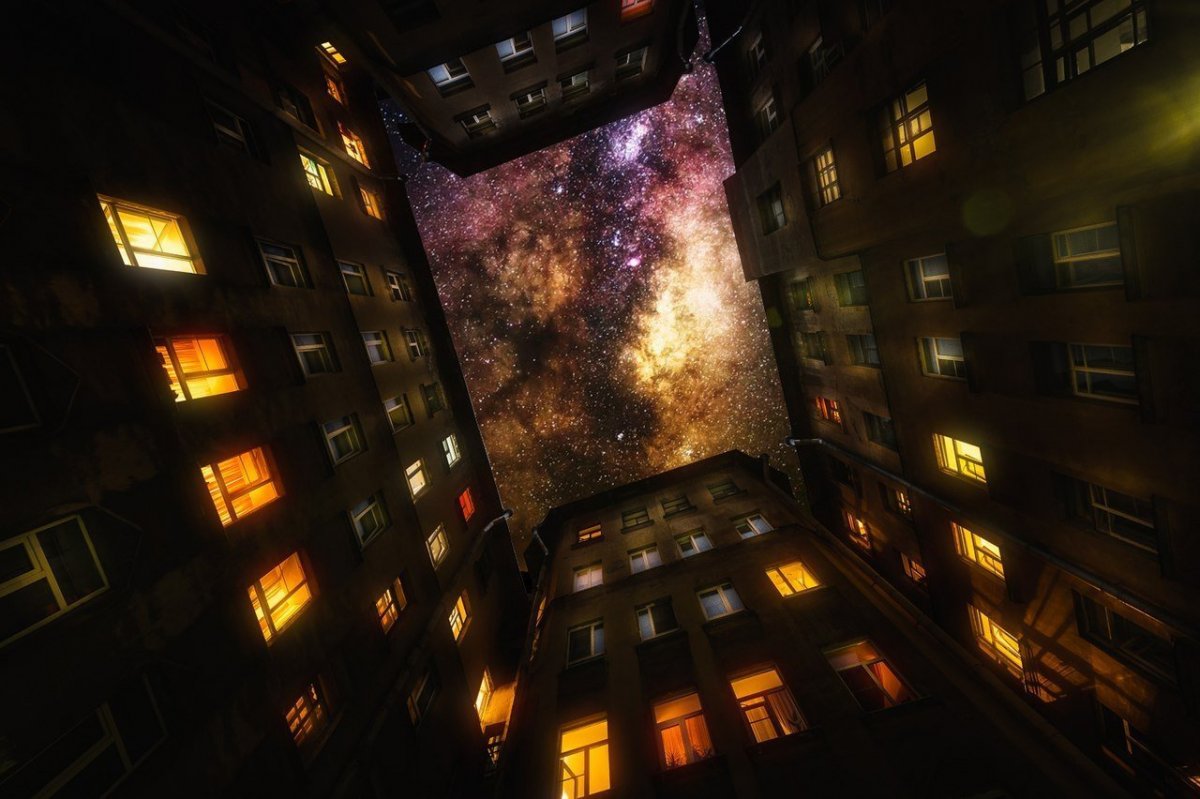 Свет в окнах многоэтажек