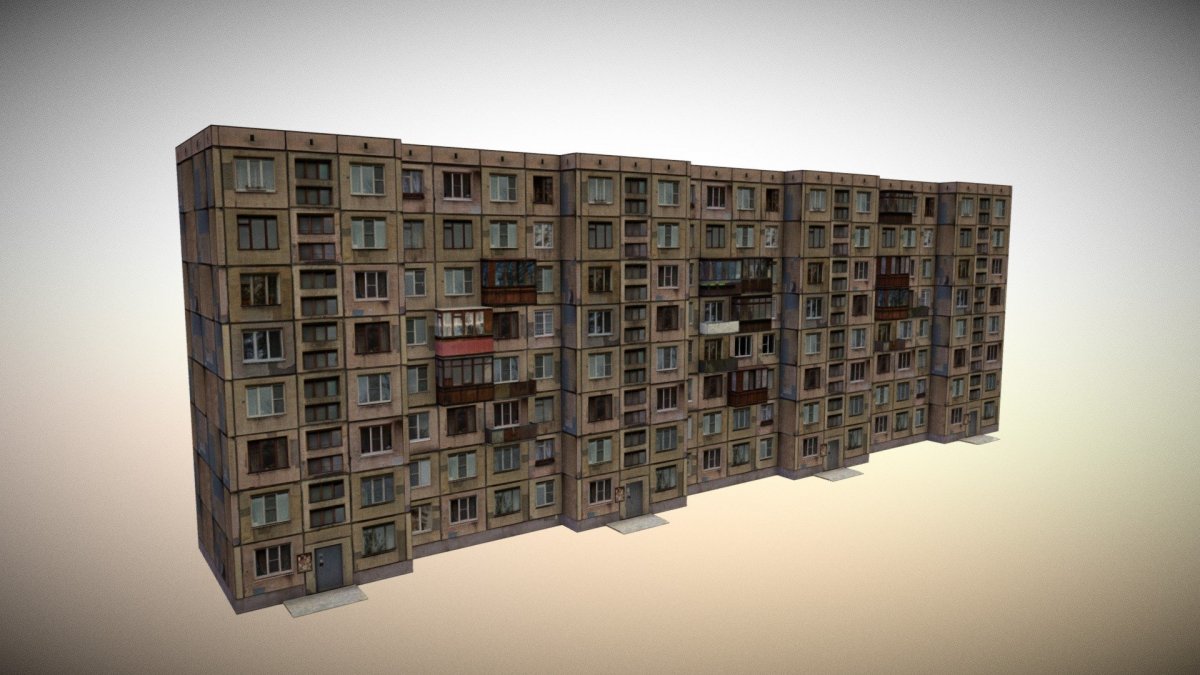Панельный дом 3д
