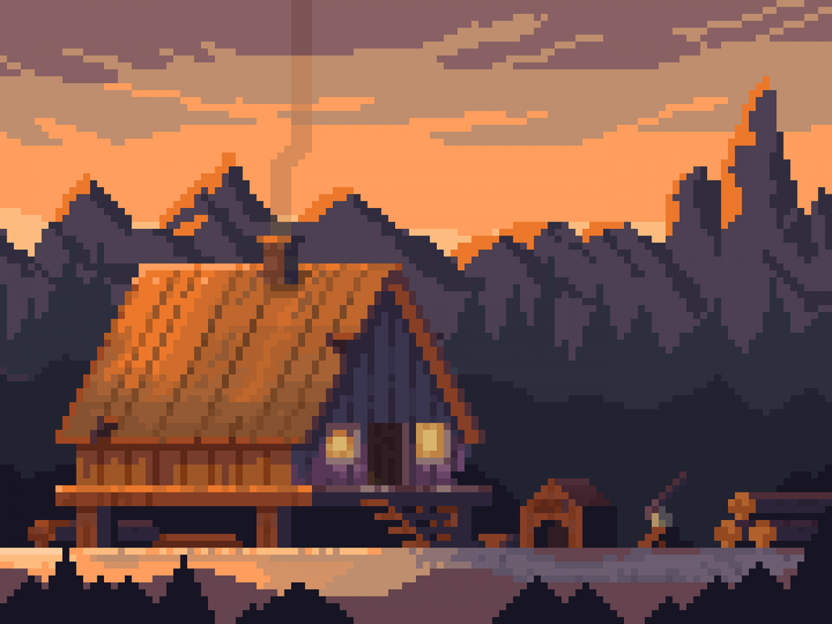 Руины пиксель арт 2д