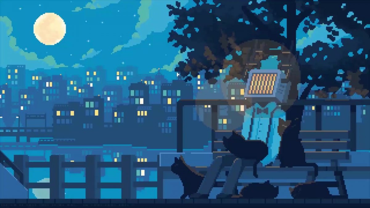 Пиксель арт ночь