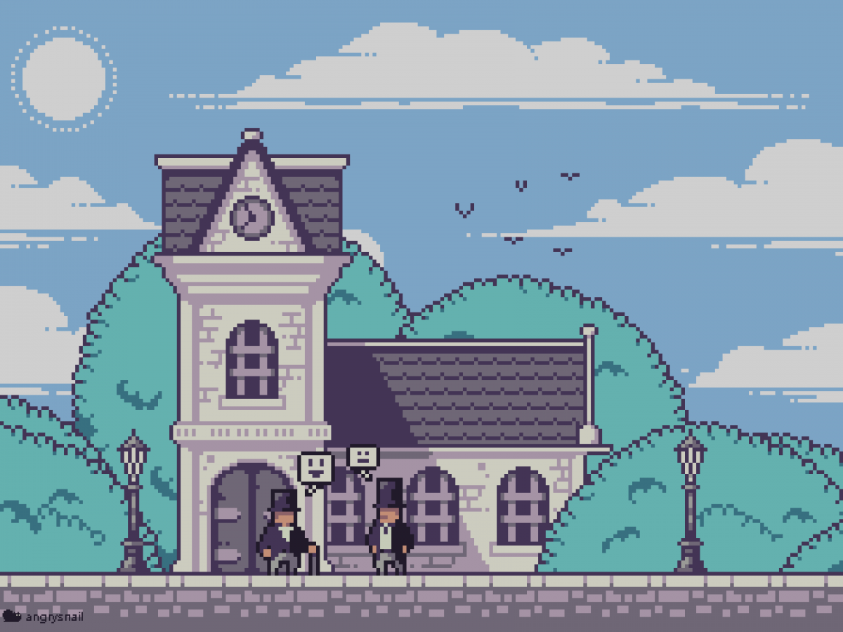 Пиксель арт город