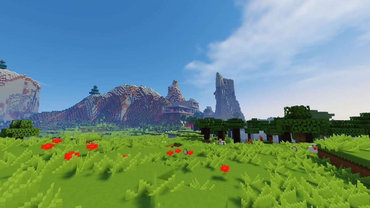 Красивый пейзаж в МАЙНКРАФТЕ