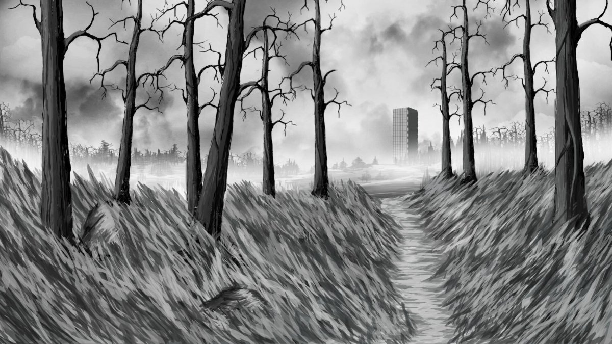 Черно белый пейзаж