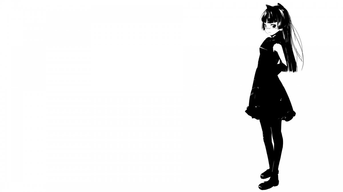 Аниме девочка на черном фоне
