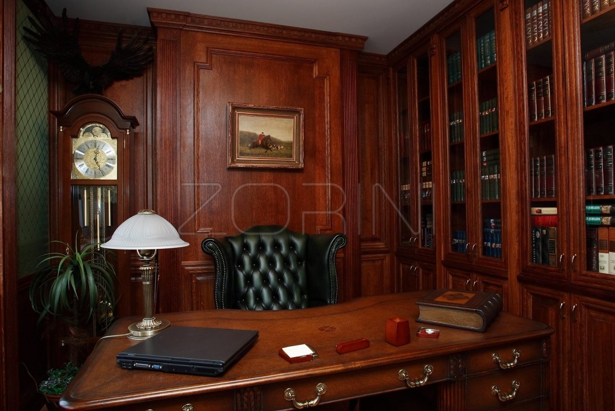 Интерьер кабинета из дерева