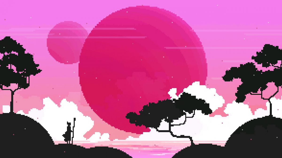 Пиксельный фон в японском стиле