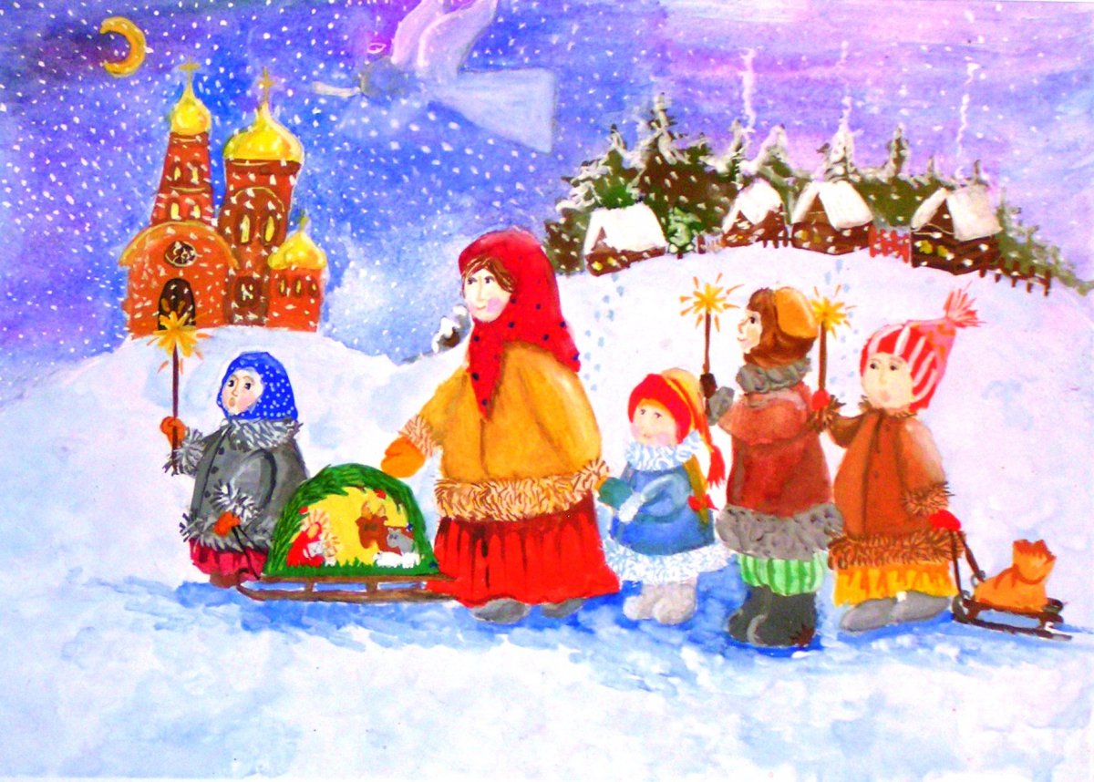 Новогодние акварели Minna Immonen