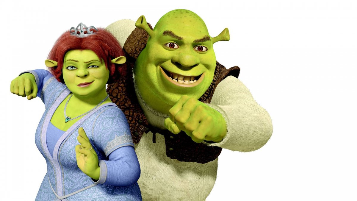 Шрек и Фиона на прозрачном фоне
