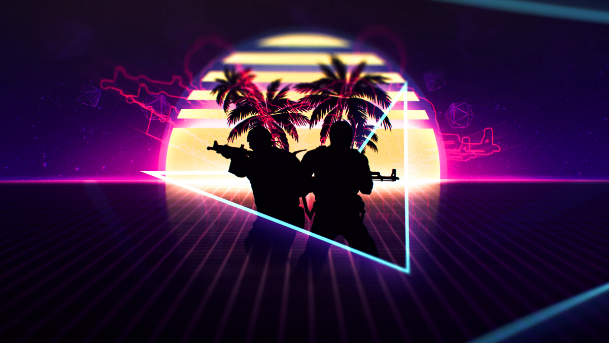 Неоновые фоны в стиле КС